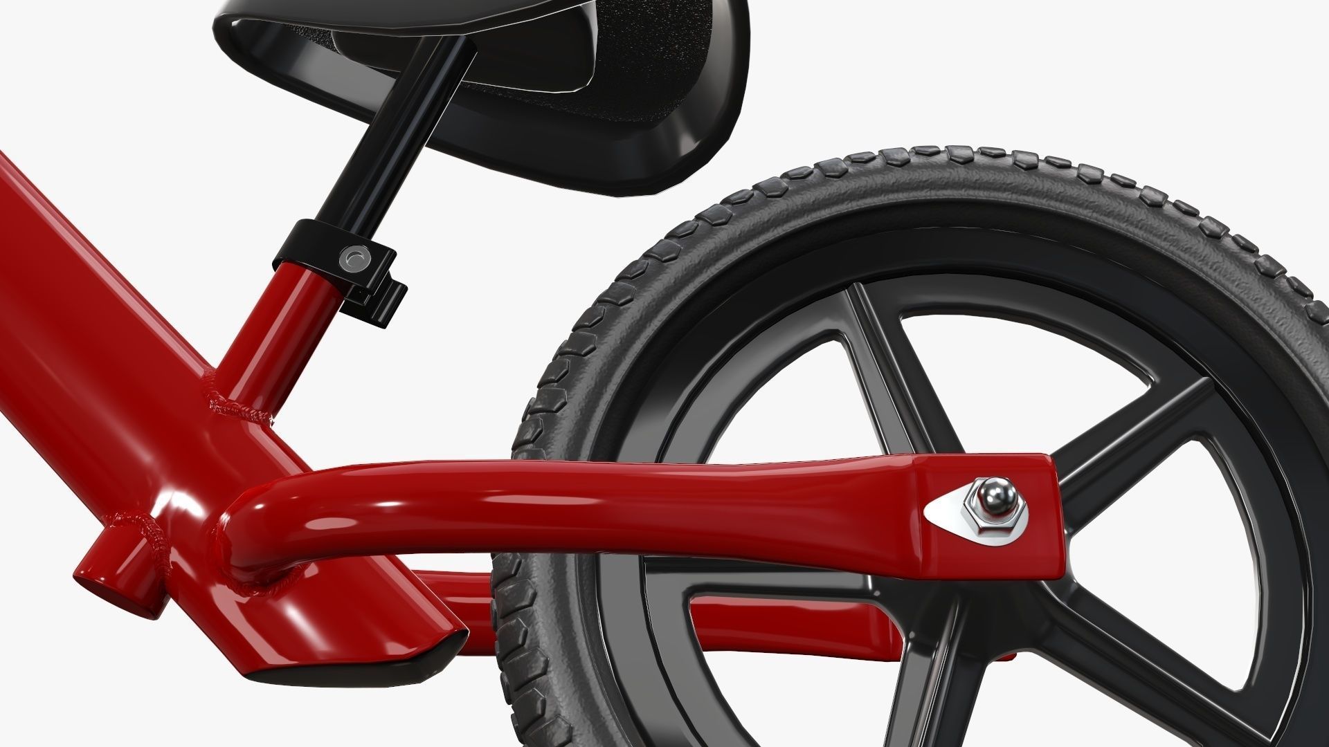 Children balance bike classic 3D model_5