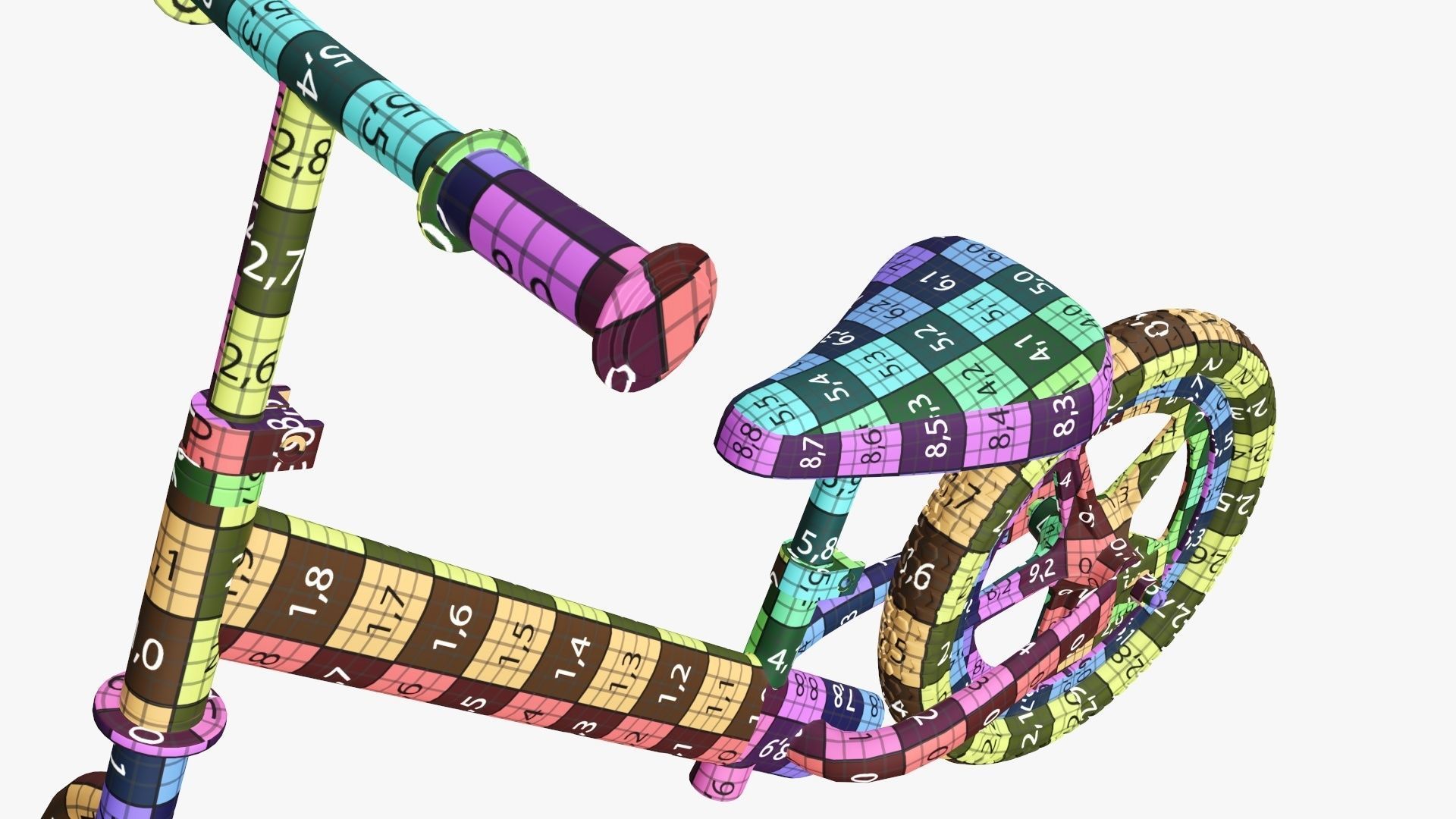 Children balance bike classic 3D model_31