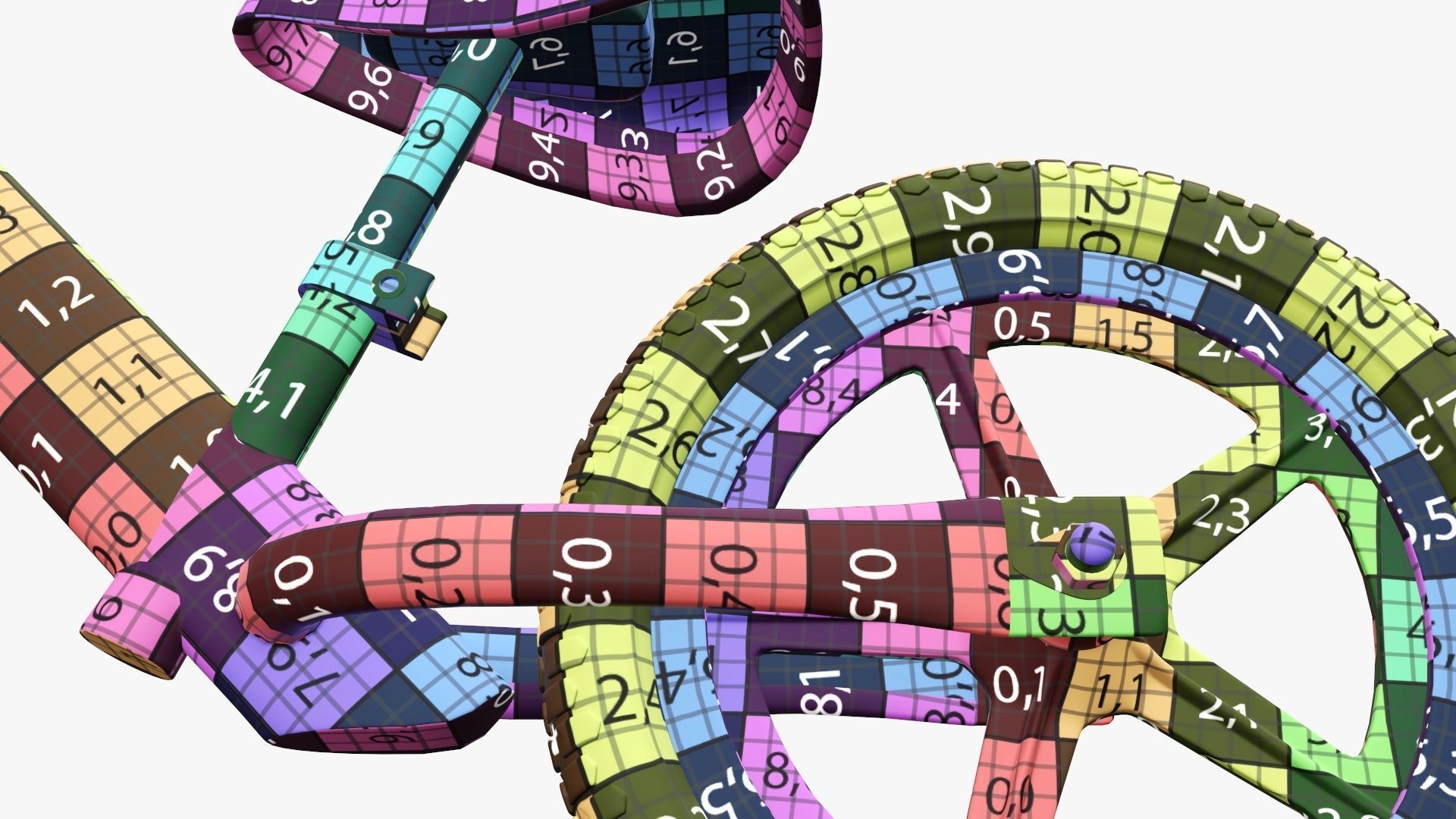 Children balance bike classic 3D model_30