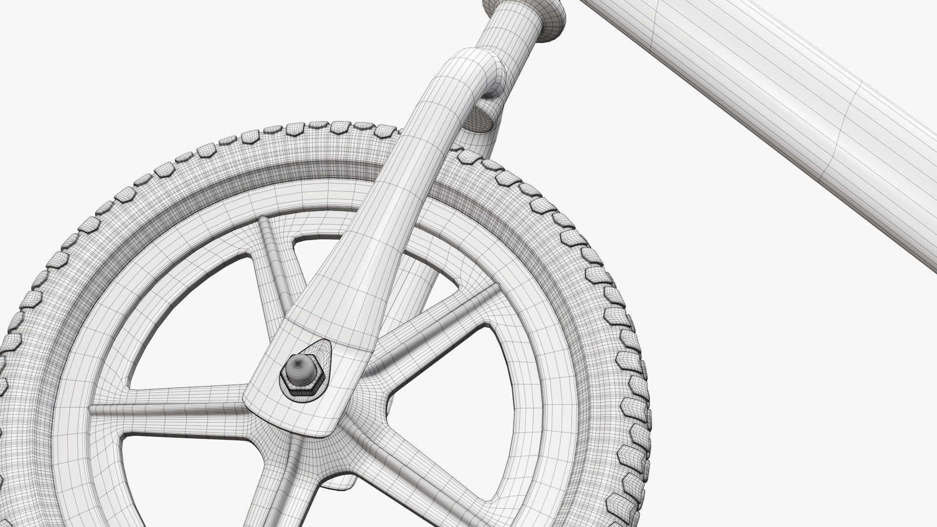 Children balance bike classic 3D model_17