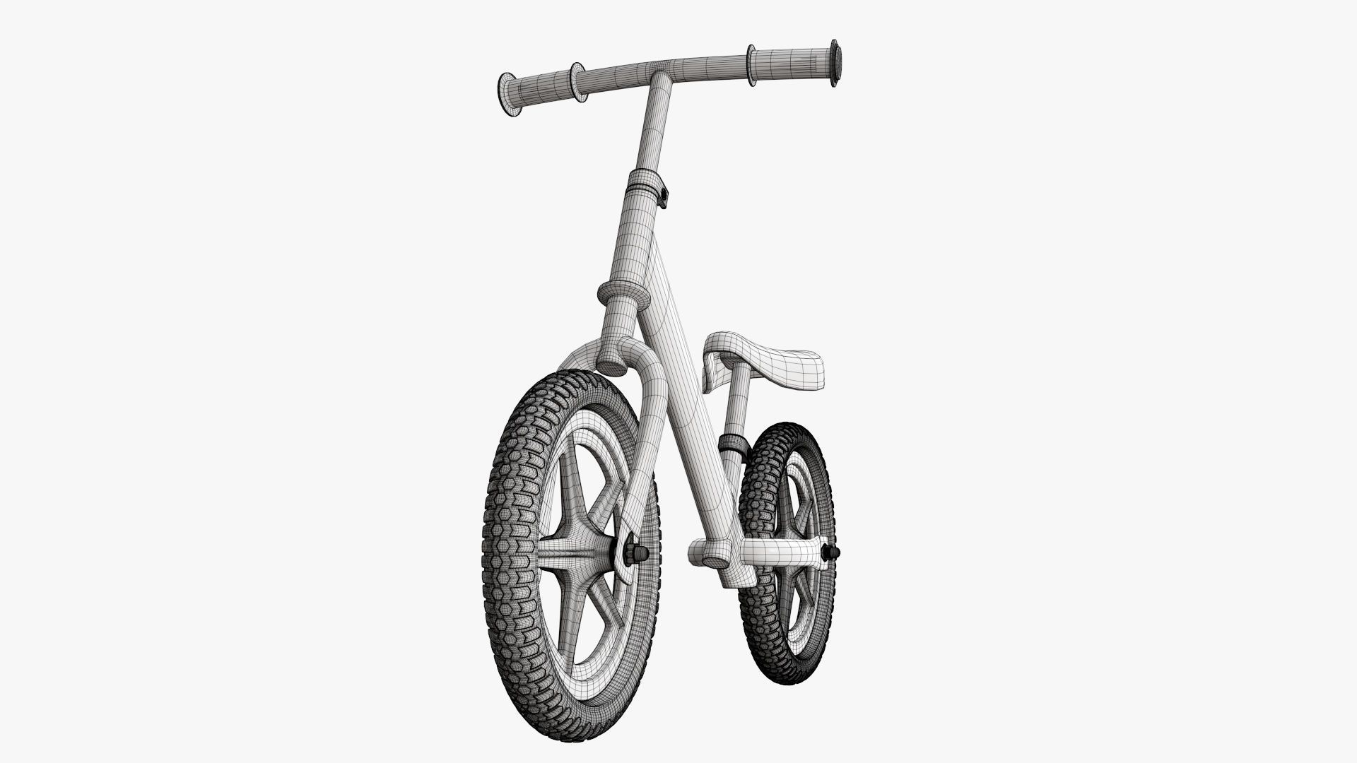 Children balance bike classic 3D model_14