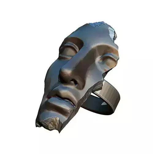 Greeck Rome God Face Crack Damage Slavage Part Ring Silver GOLD 3D print model