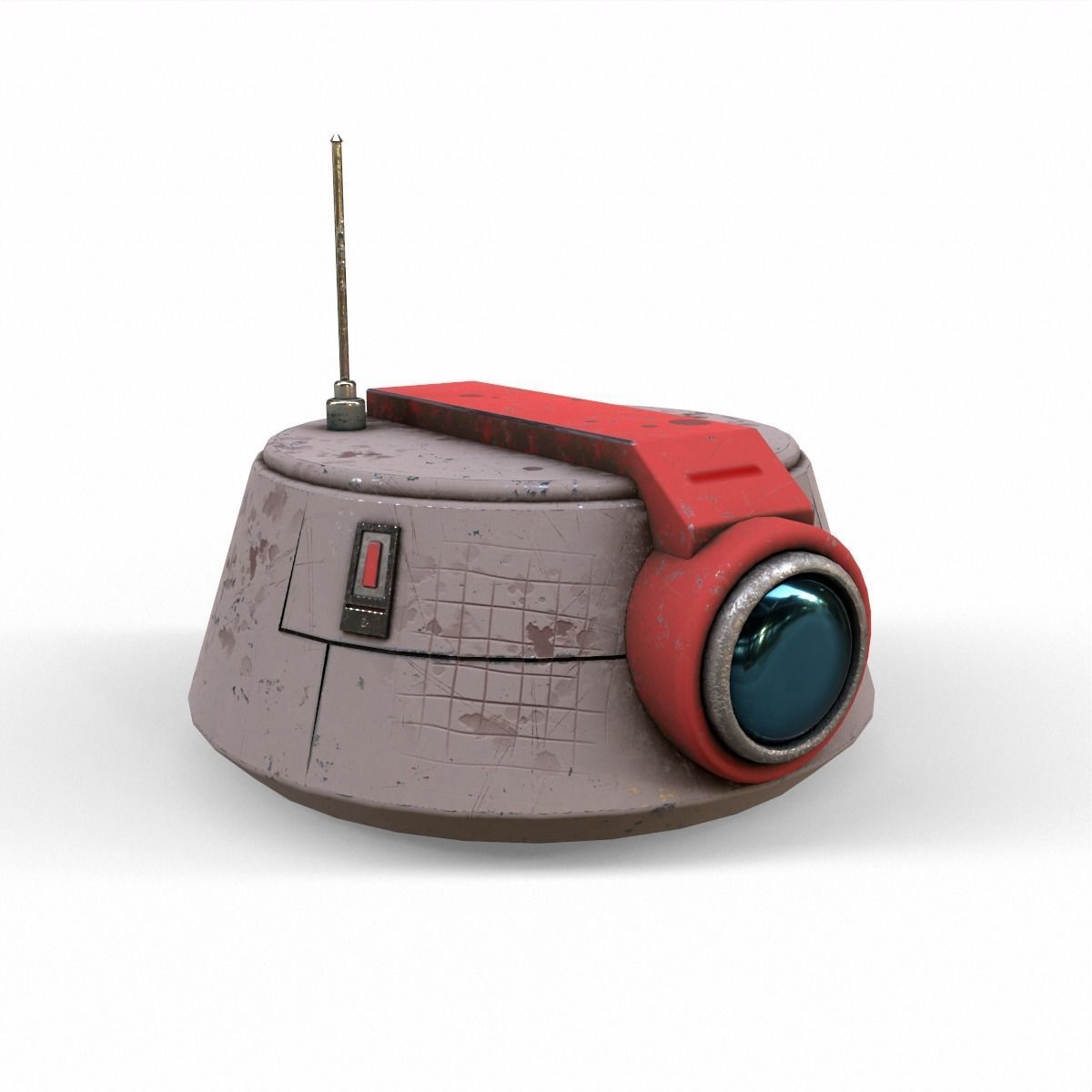 old robot head Low-poly 3D model_10