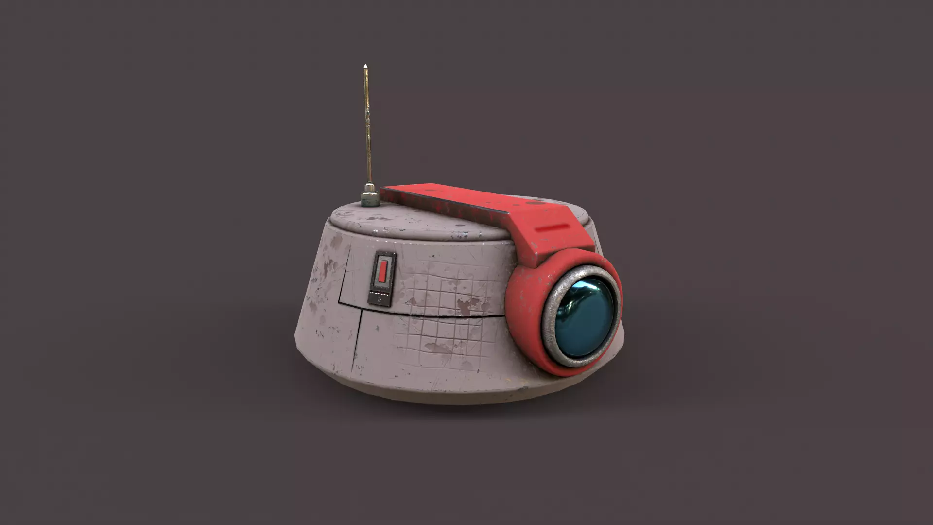 old robot head Low-poly 3D model_0