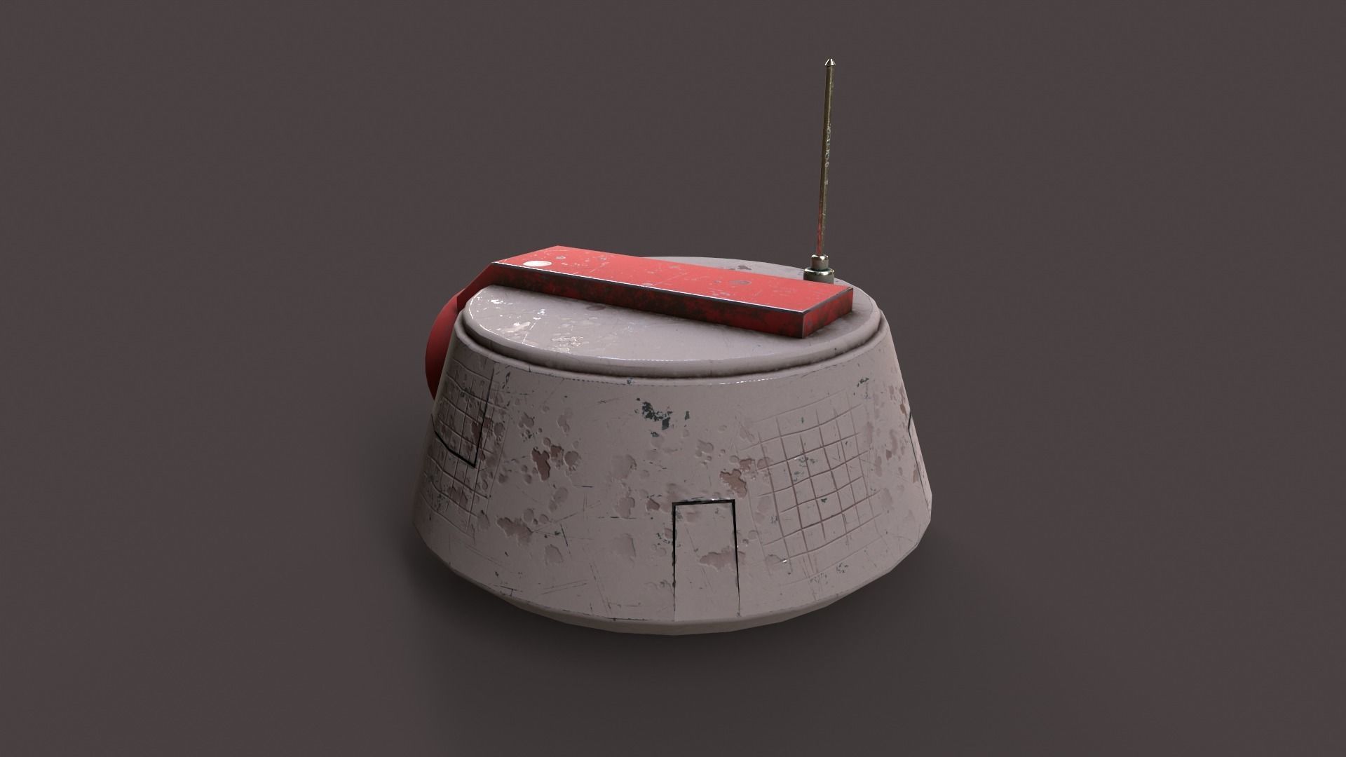 old robot head Low-poly 3D model_7