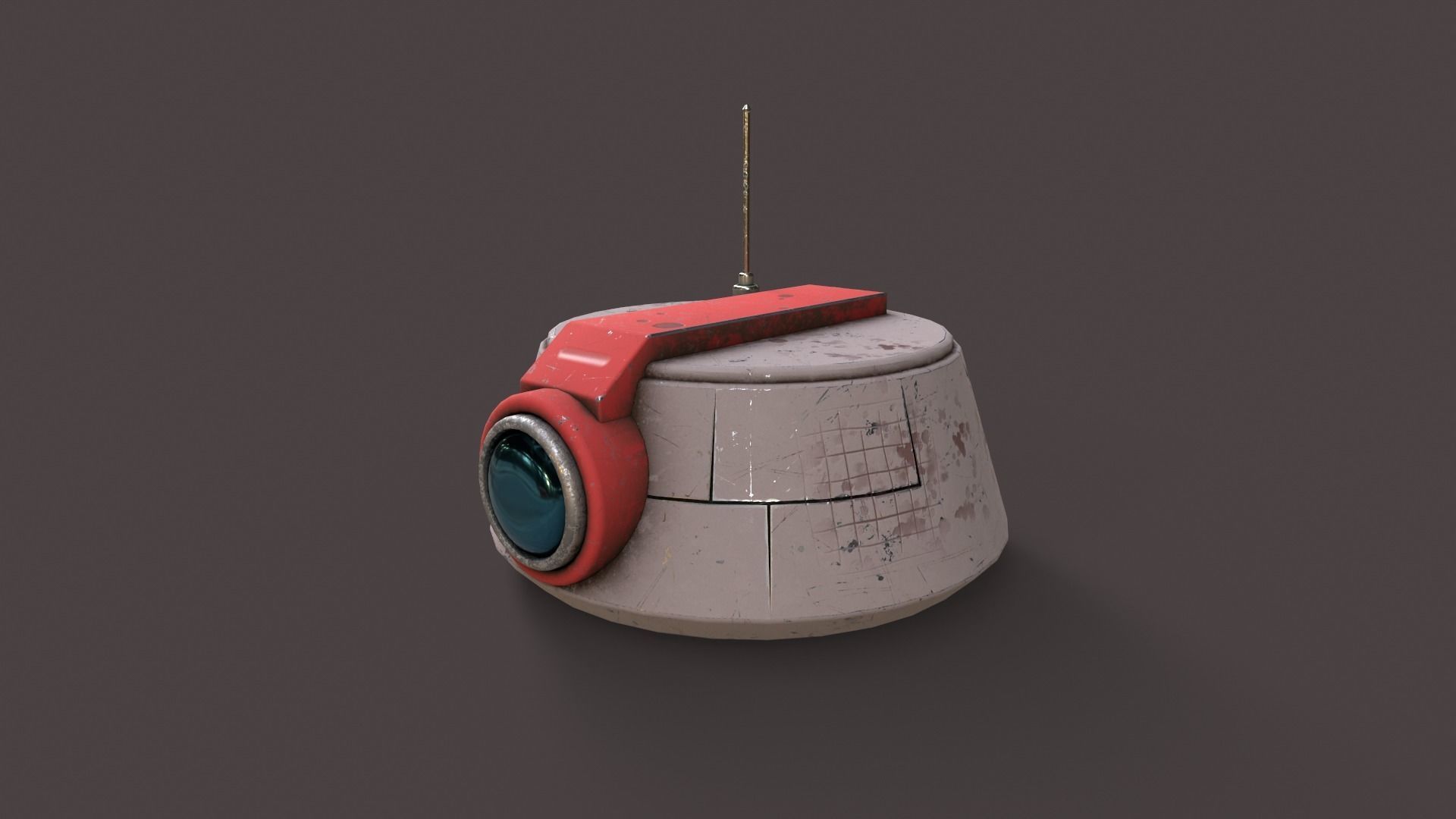 old robot head Low-poly 3D model_3
