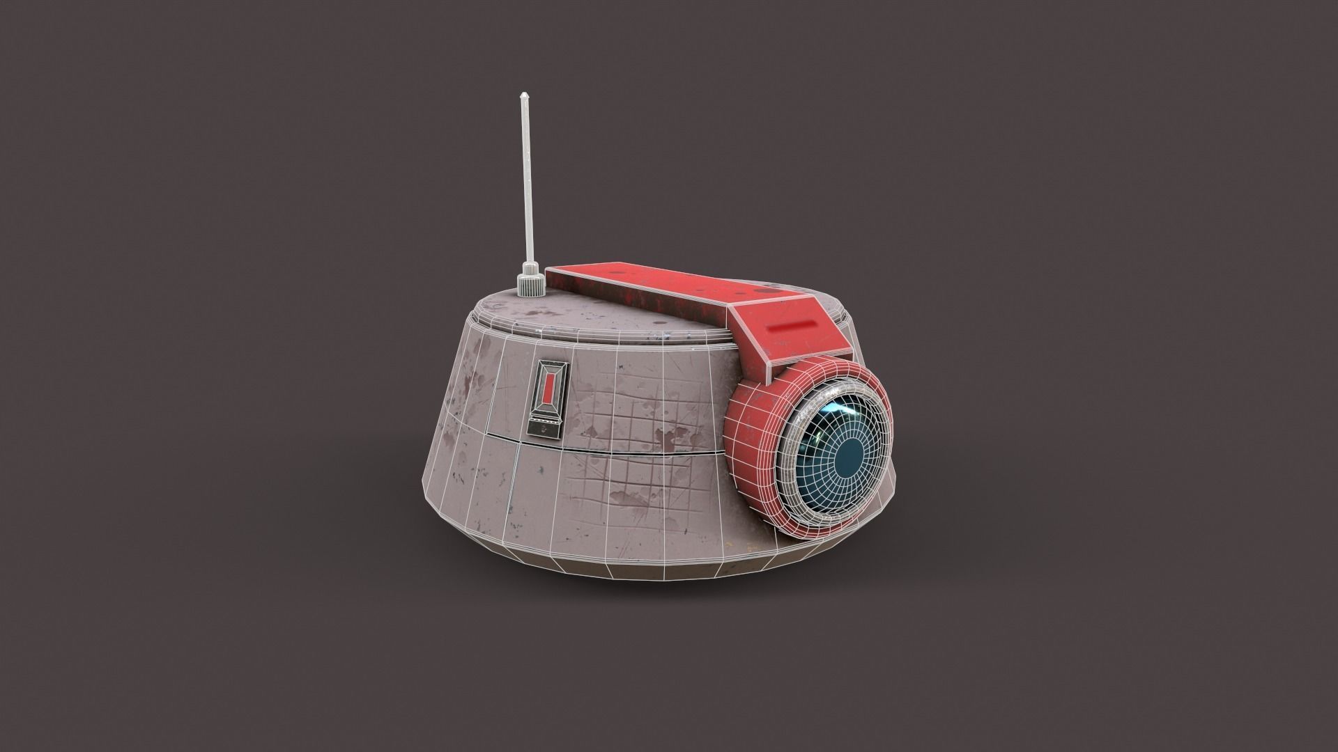old robot head Low-poly 3D model_2