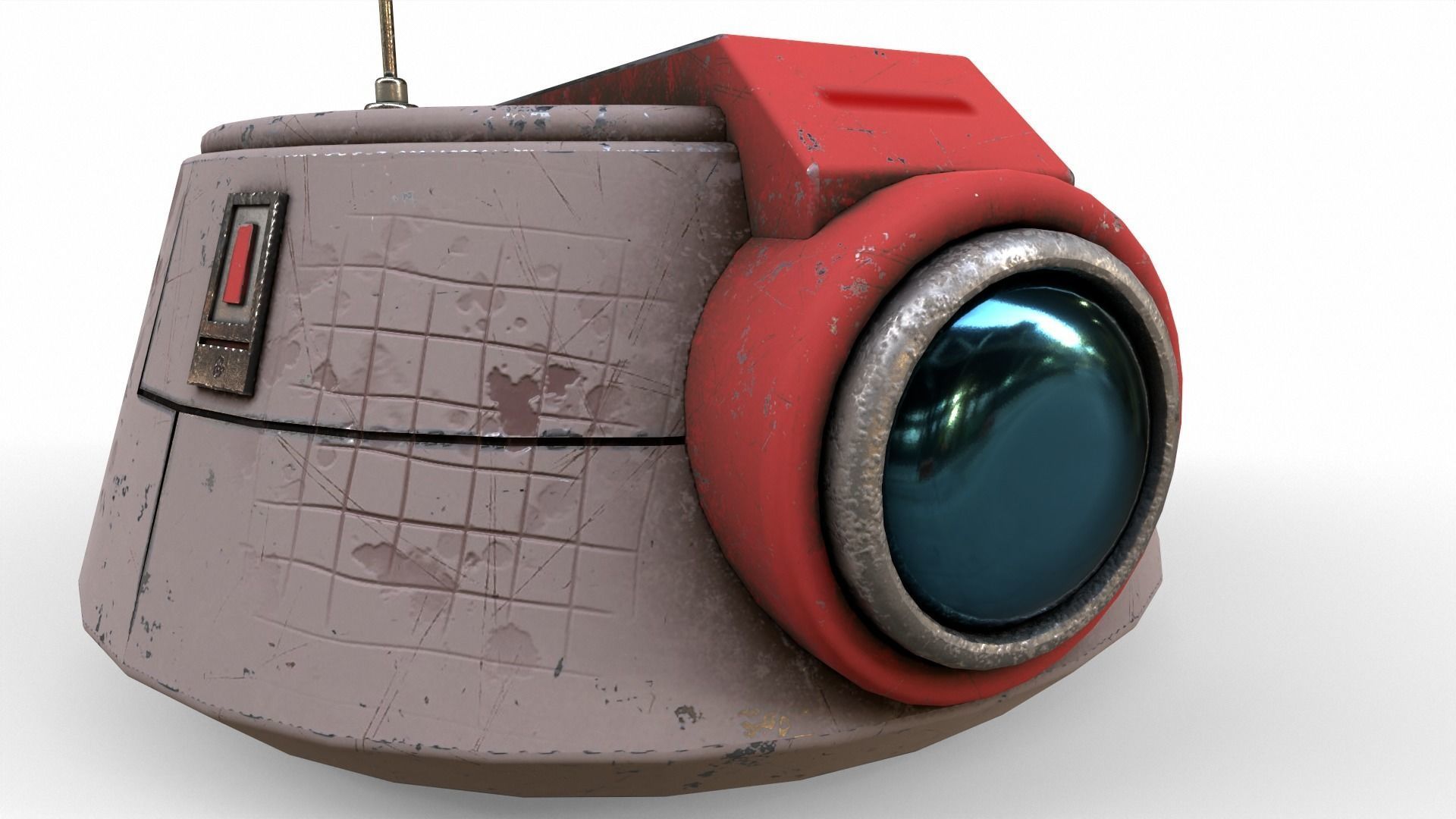 old robot head Low-poly 3D model_13