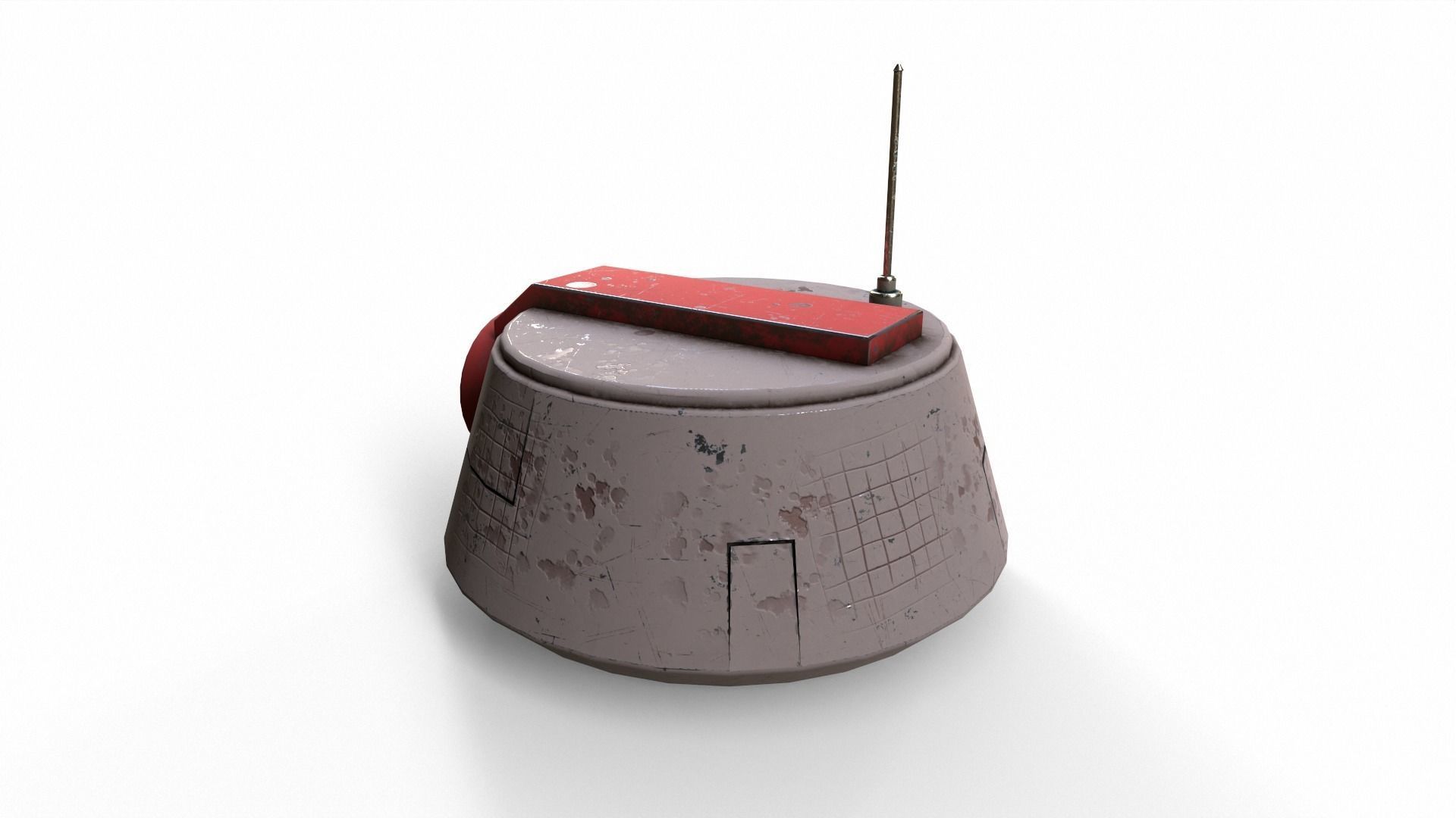 old robot head Low-poly 3D model_15