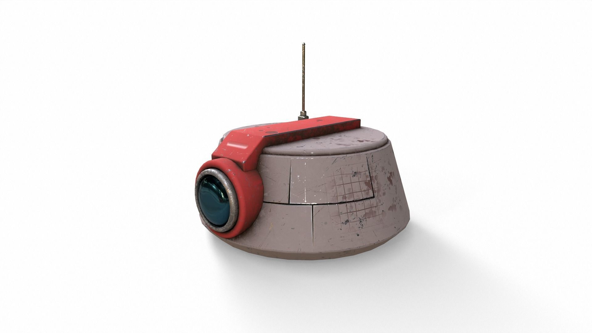 old robot head Low-poly 3D model_12