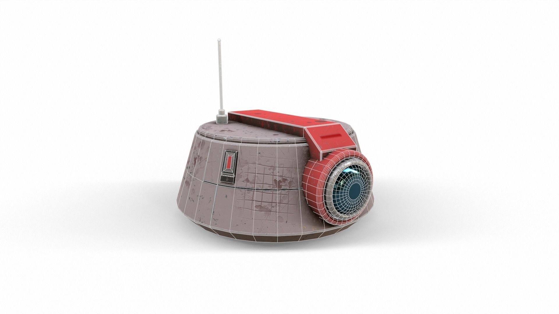 old robot head Low-poly 3D model_9