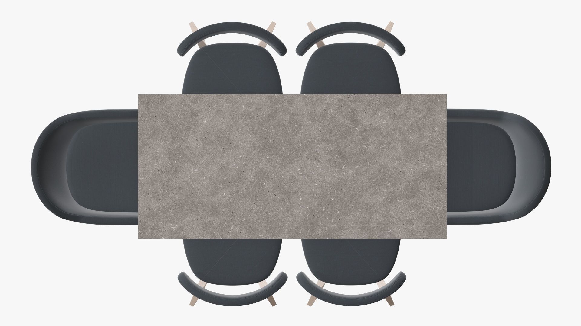 Dining table with chairs and armchairs 3D model_4