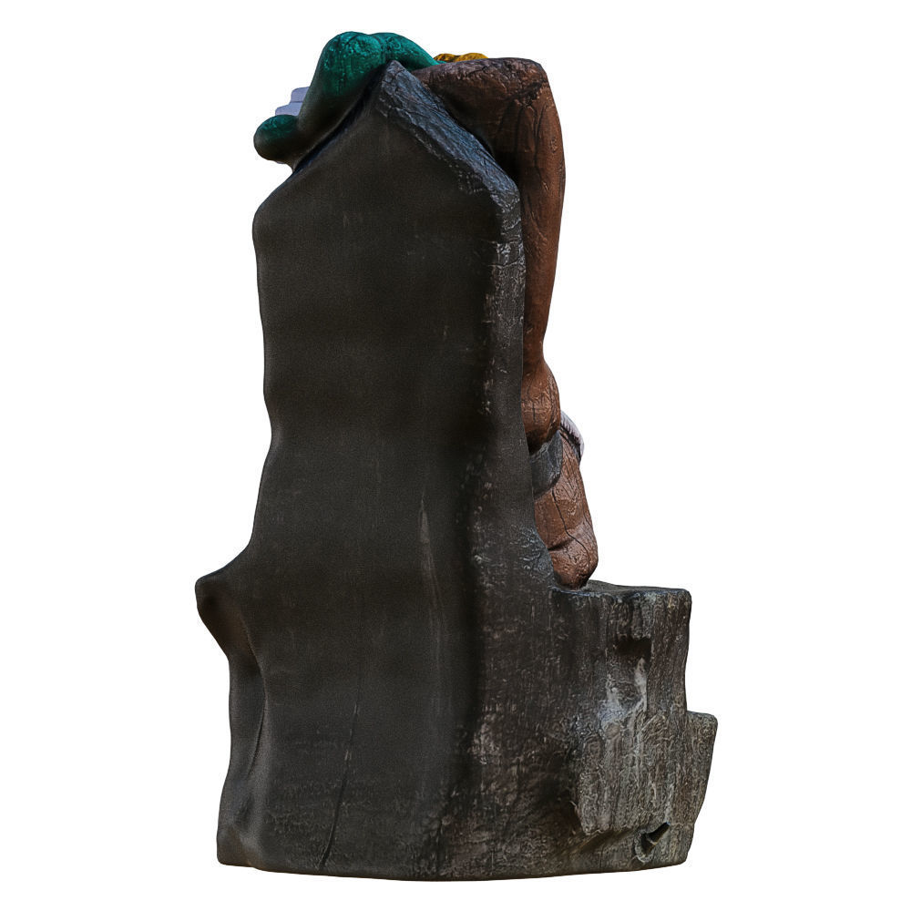 Garden Figurine Gnome Sitting On A Stump 3D model_3