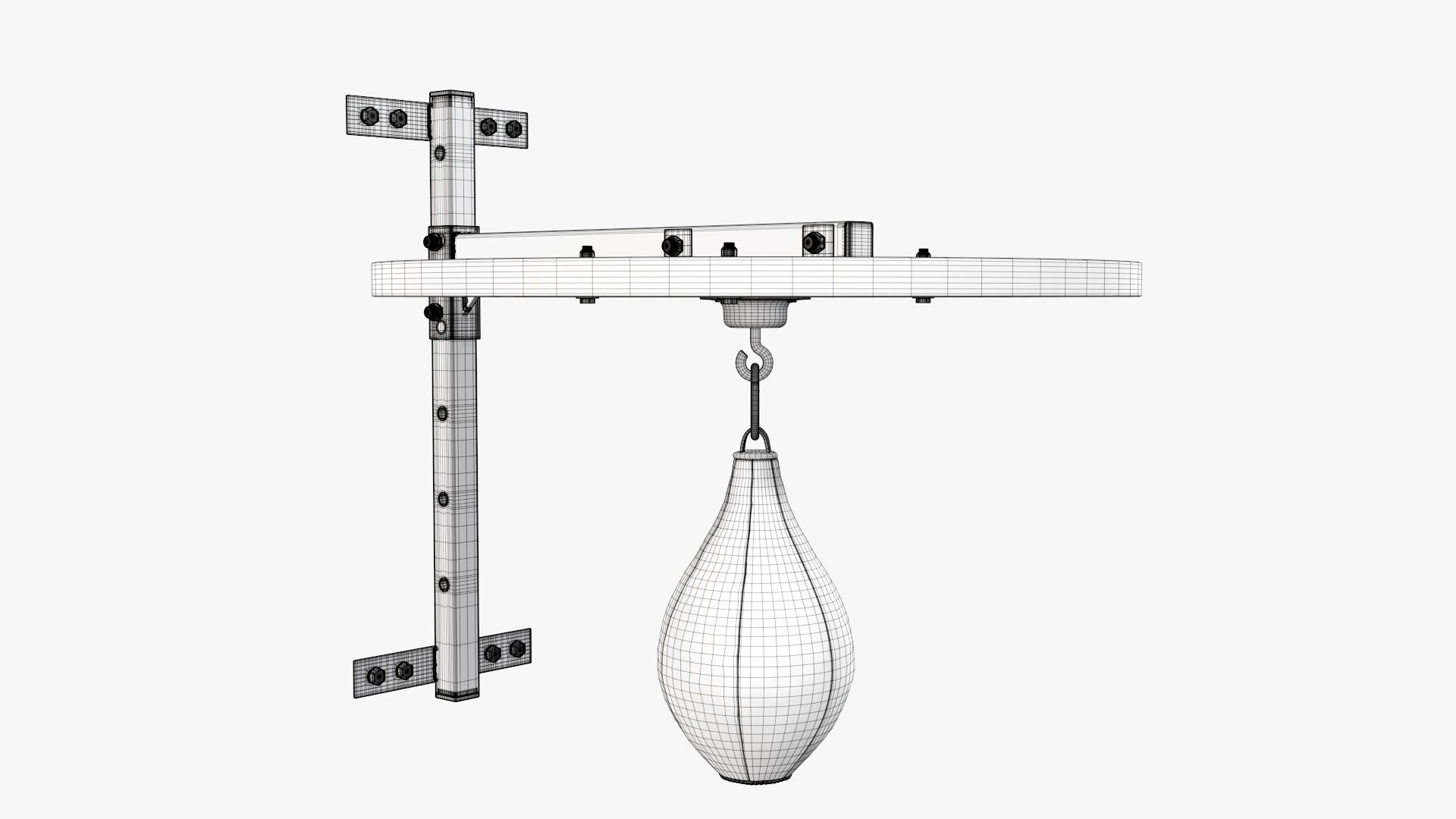 Punching bag on bracket 3D model_8