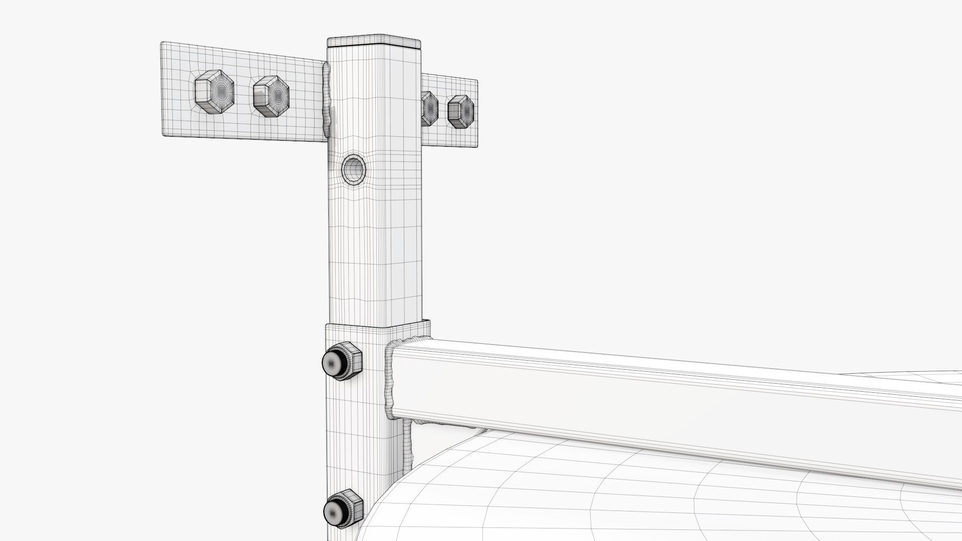 Punching bag on bracket 3D model_12