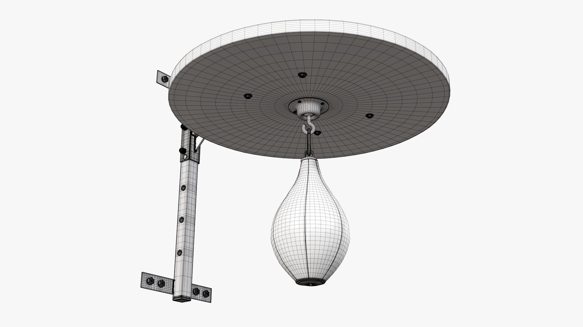 Punching bag on bracket 3D model_10