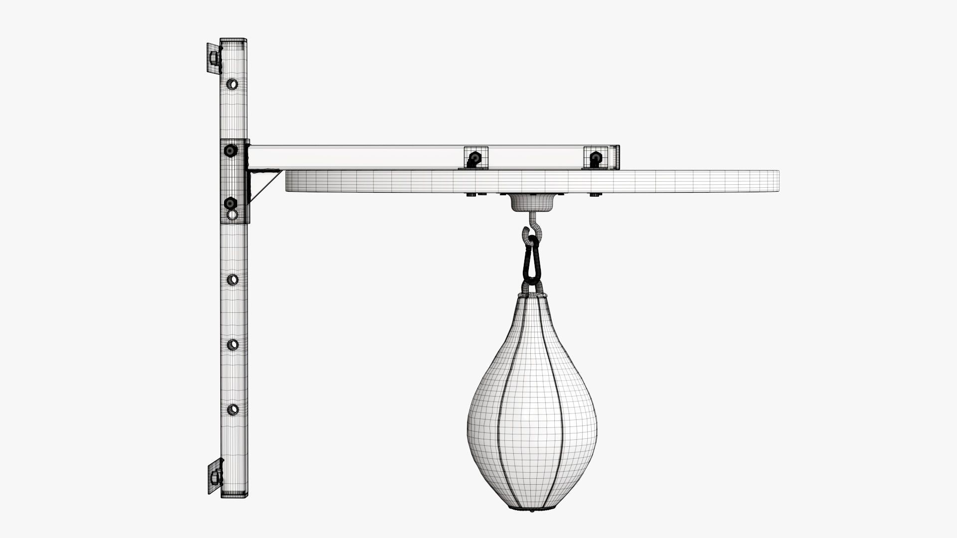 Punching bag on bracket 3D model_13