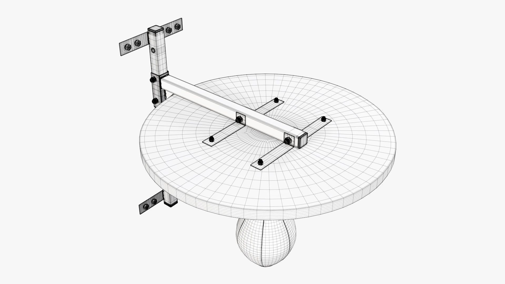 Punching bag on bracket 3D model_9
