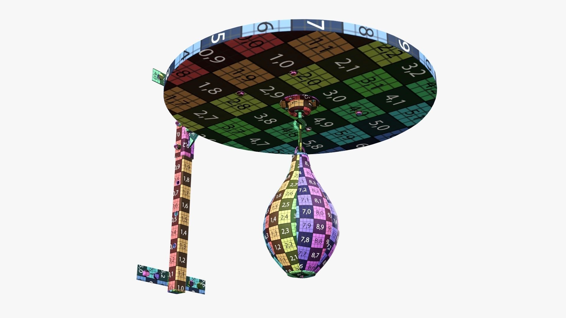 Punching bag on bracket 3D model_18