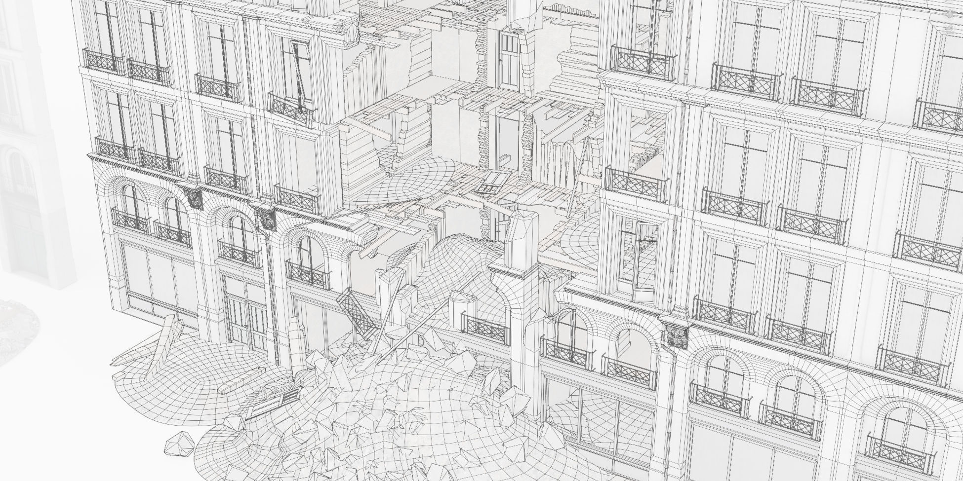 Modular Urban Destruction Kit 3D model_10