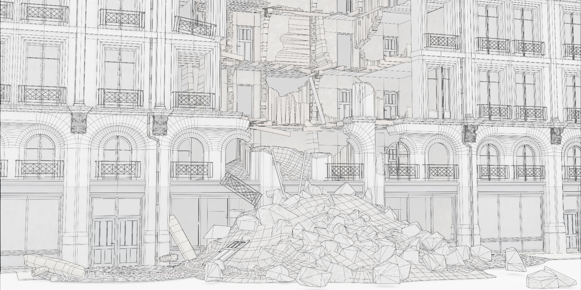 Modular Urban Destruction Kit 3D model_8