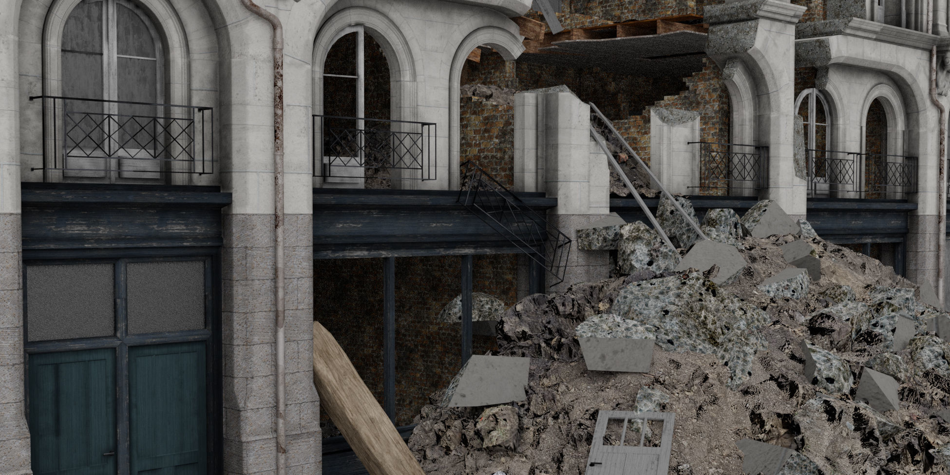 Modular Urban Destruction Kit 3D model_11