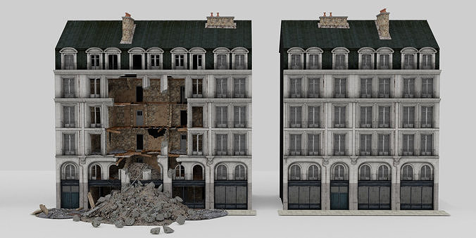 Modular Urban Destruction Kit 3D model 2
