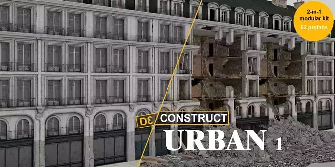 Modular Urban Destruction Kit 3D model