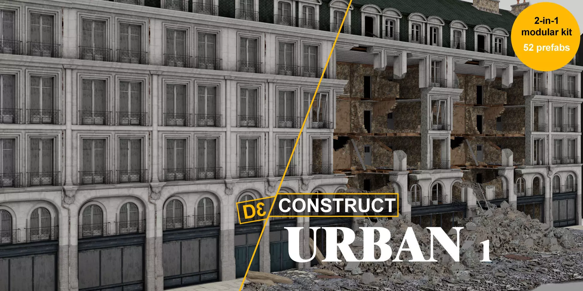 Modular Urban Destruction Kit 3D model_0