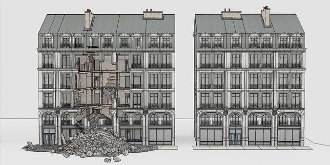 Modular Urban Destruction Kit 3D model 3