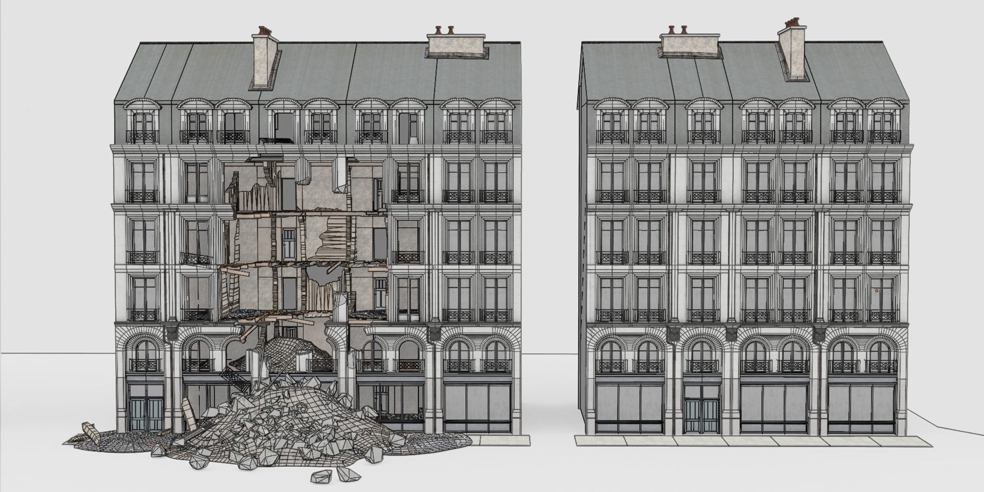 Modular Urban Destruction Kit 3D model_3