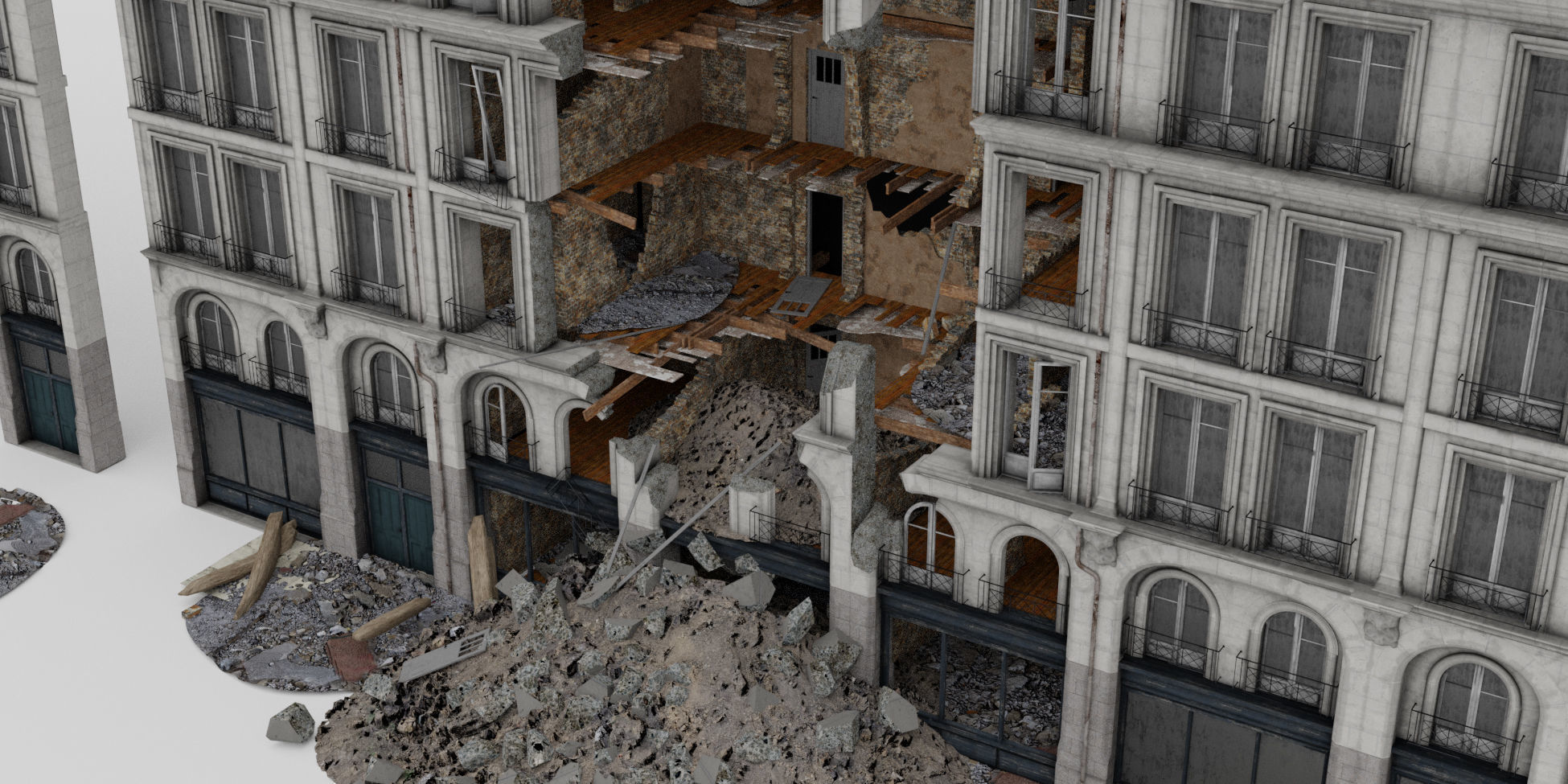Modular Urban Destruction Kit 3D model_9