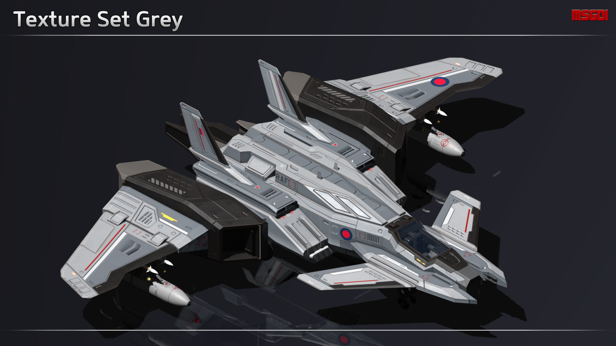 Scifi Fighter UTG556 Low-poly 3D model_13