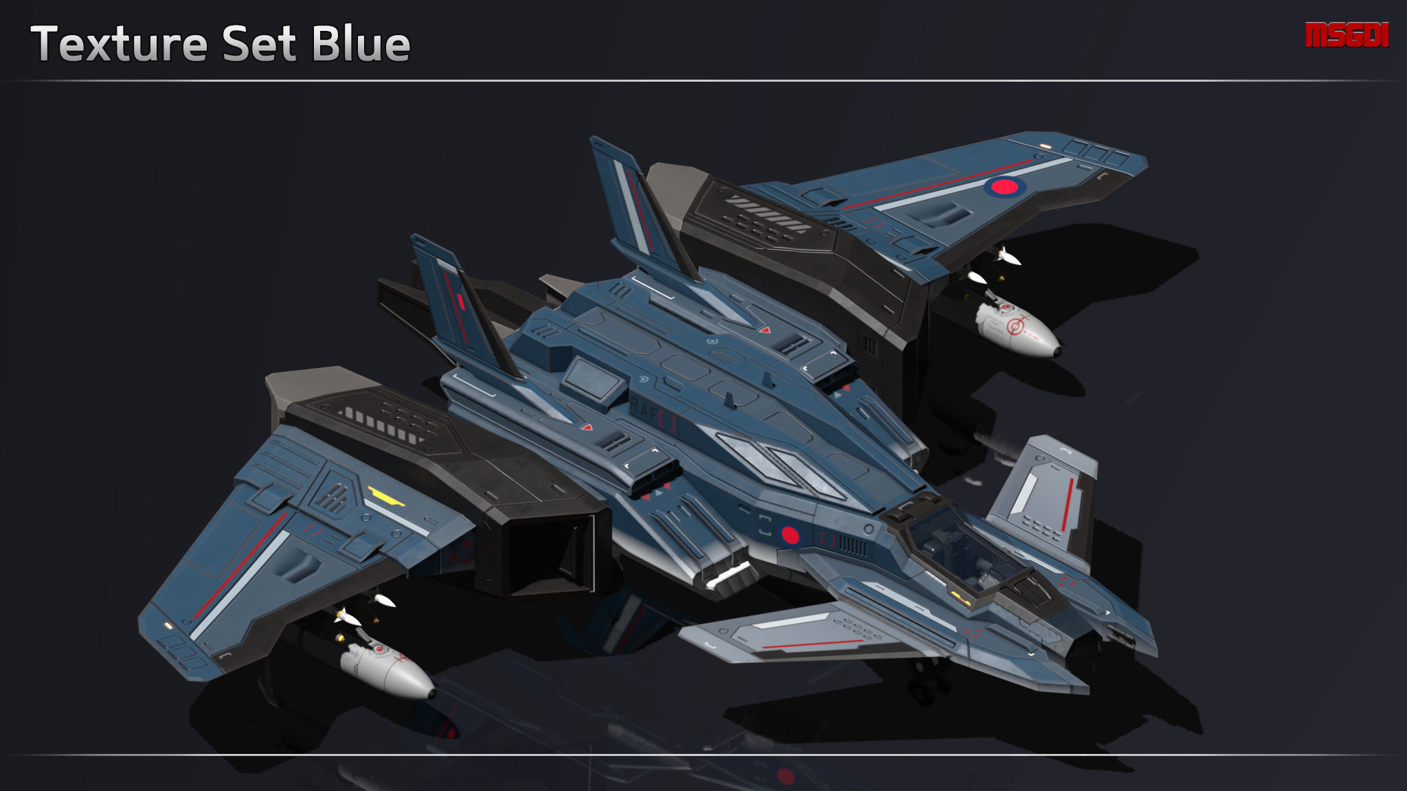 Scifi Fighter UTG556 Low-poly 3D model_11