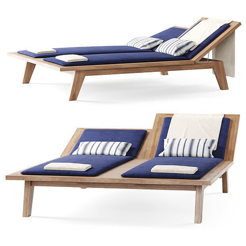 Tea House Double Sunbed 3D model
