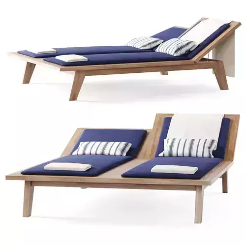 Tea House Double Sunbed 3D model