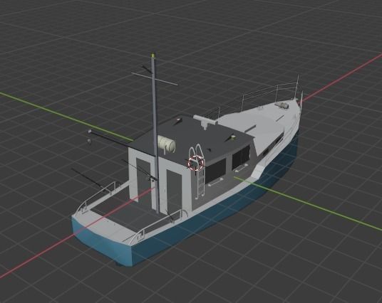 Fisher Boat Free low-poly 3D model_3