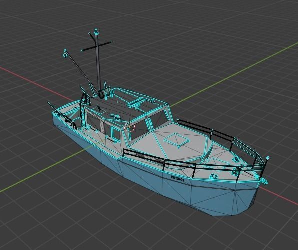 Fisher Boat Free low-poly 3D model_5