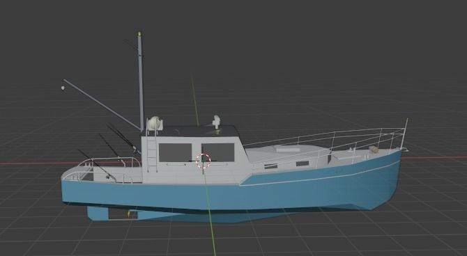 Fisher Boat Free low-poly 3D model_4