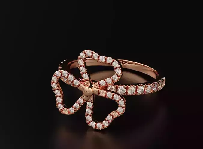 Ring flower with diamonds 563