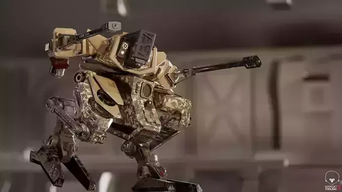 Battle Mech Rigged PBR Game Ready