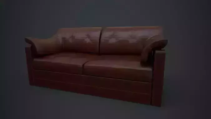 Leather Sofa  Low-poly 3D model
