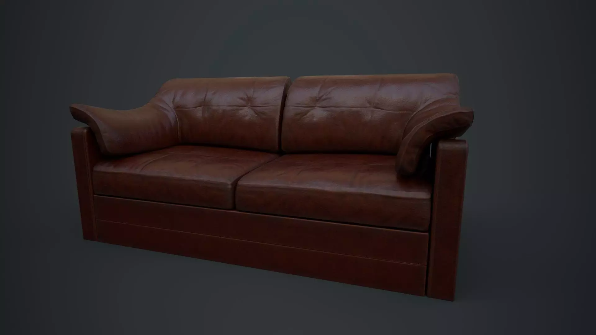 Leather Sofa Low-poly 3D model_0