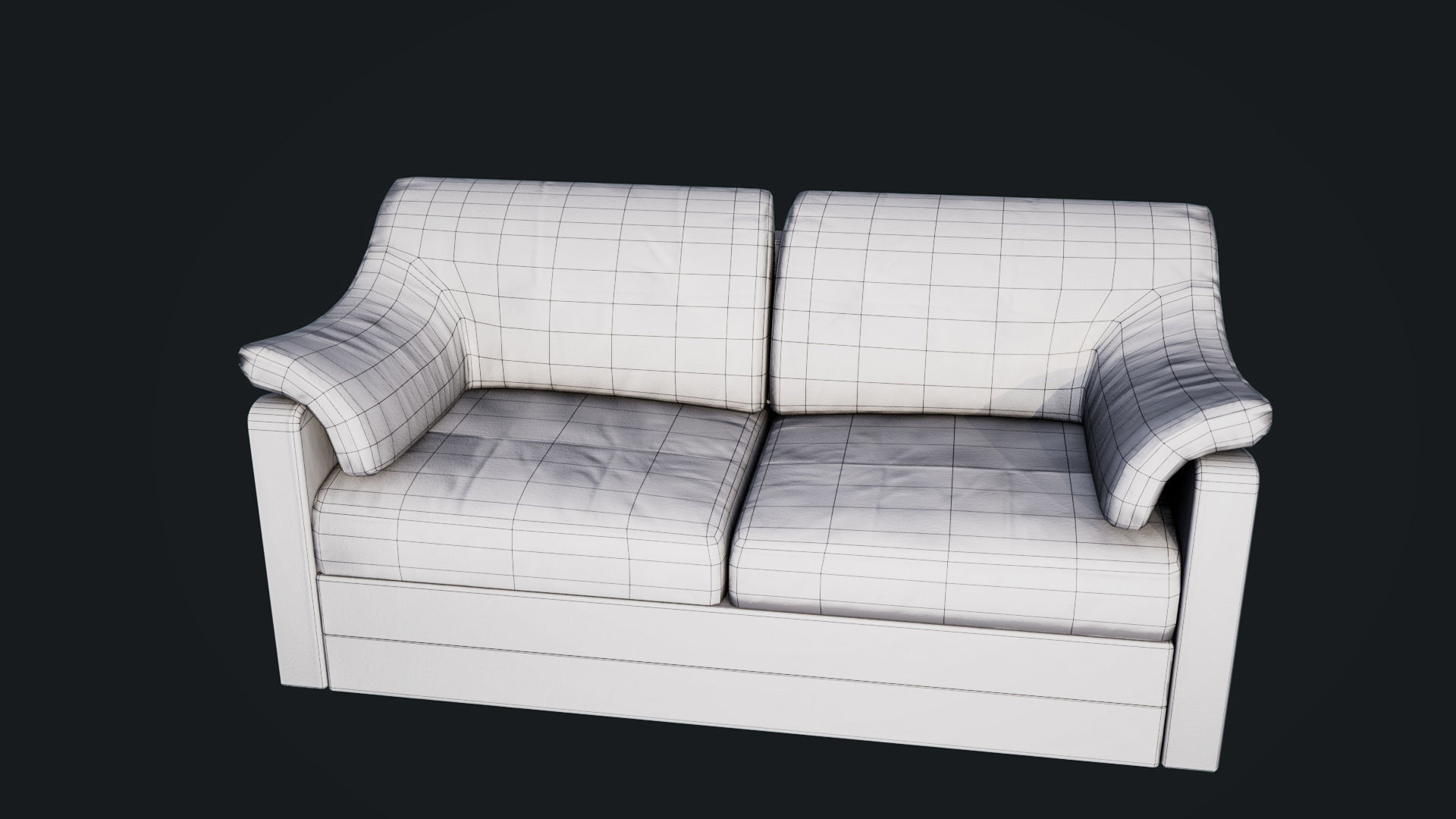Leather Sofa Low-poly 3D model_6