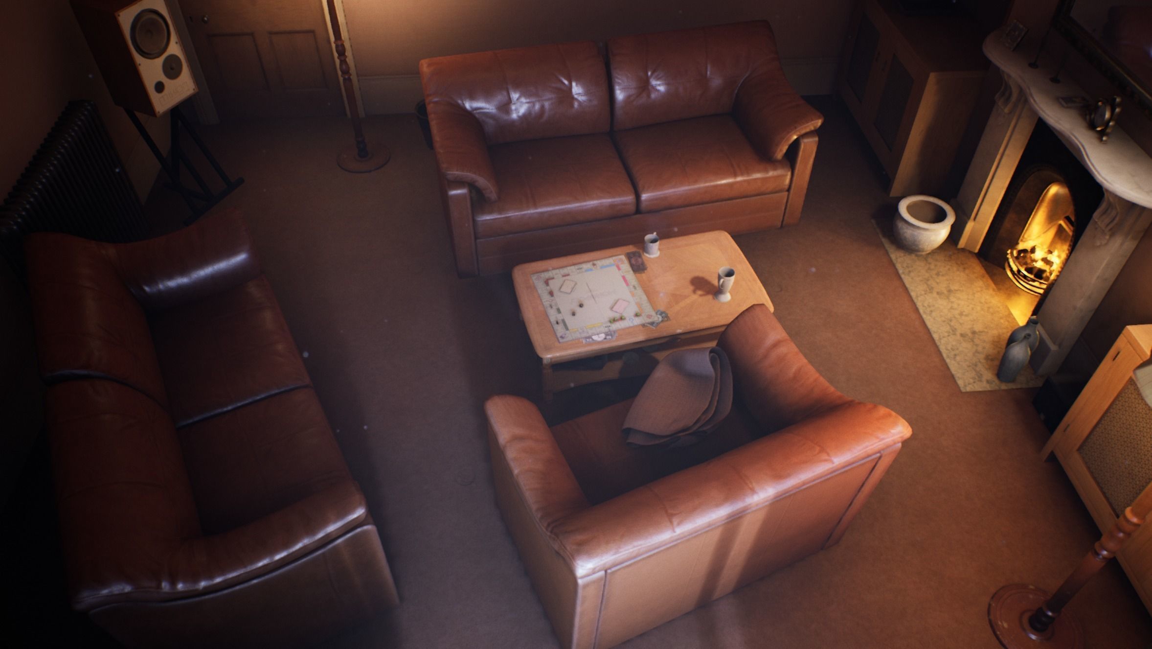 Leather Sofa Low-poly 3D model_11