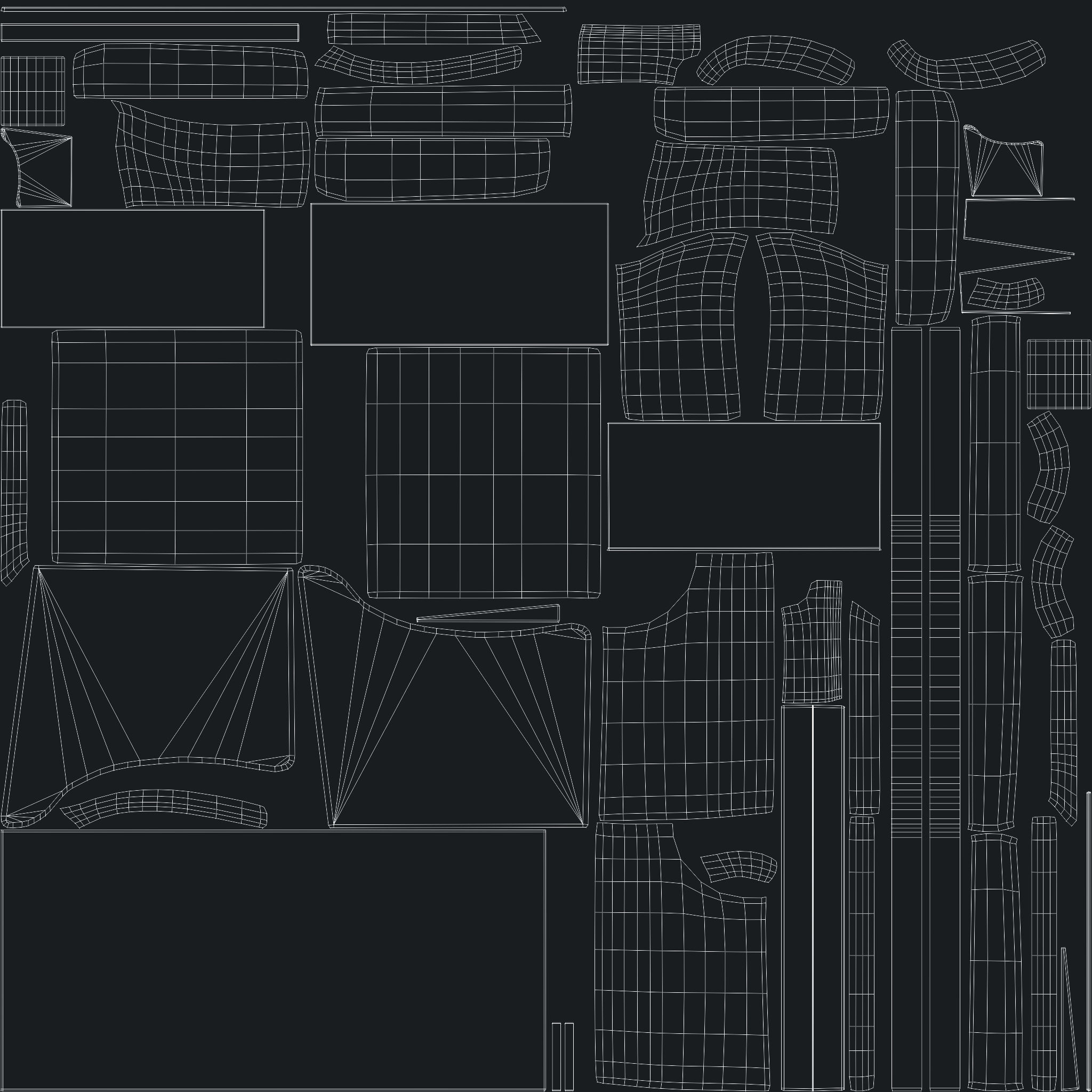 Leather Sofa Low-poly 3D model_8