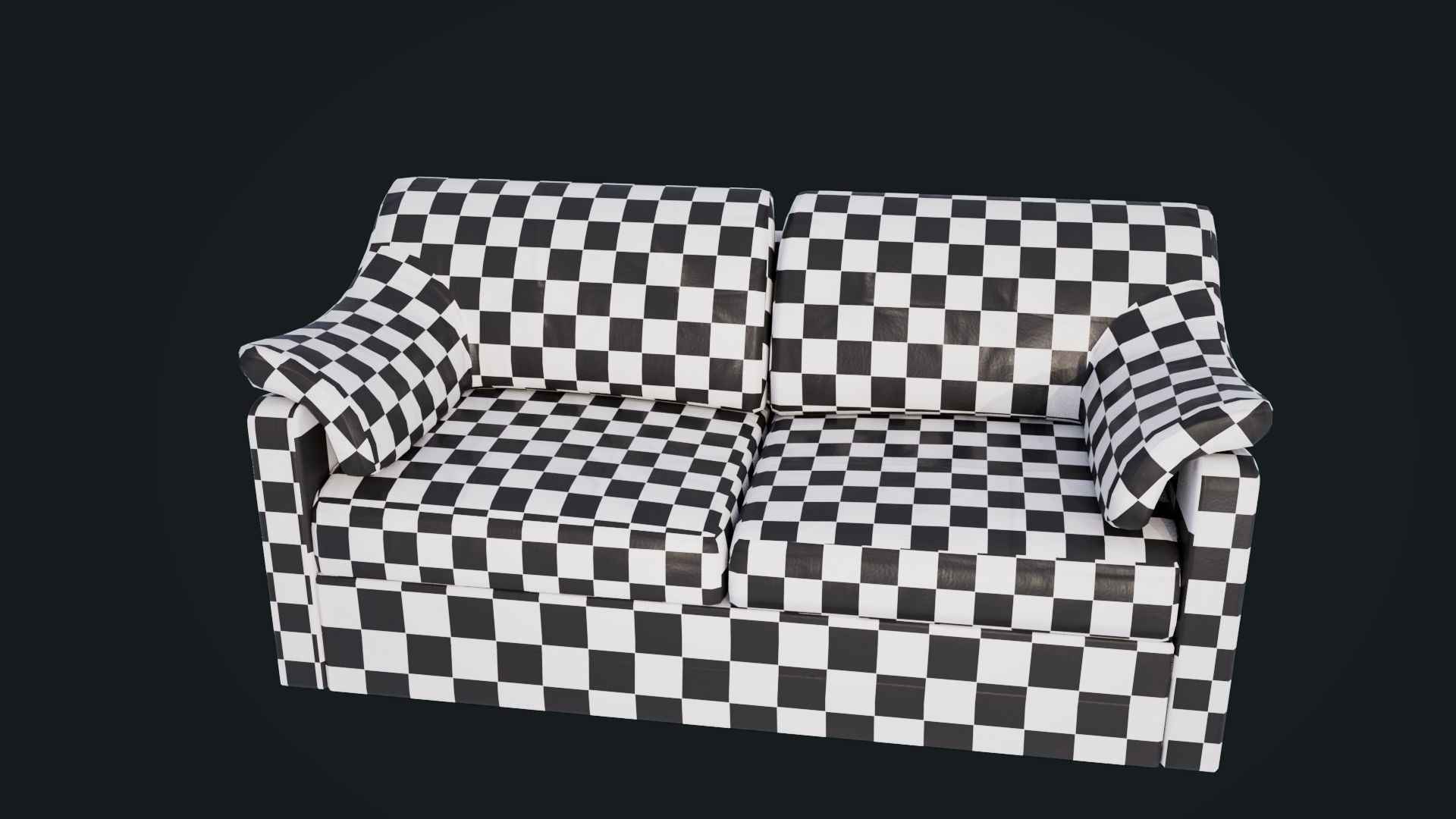 Leather Sofa Low-poly 3D model_7