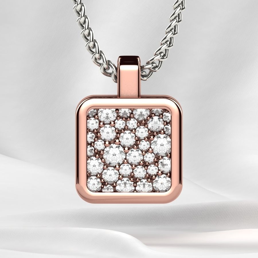 Beautiful Cubic Shape Gold Pendant 3D print model_9