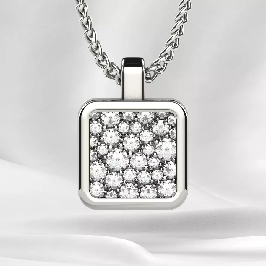 Beautiful Cubic Shape Gold Pendant 3D print model_0