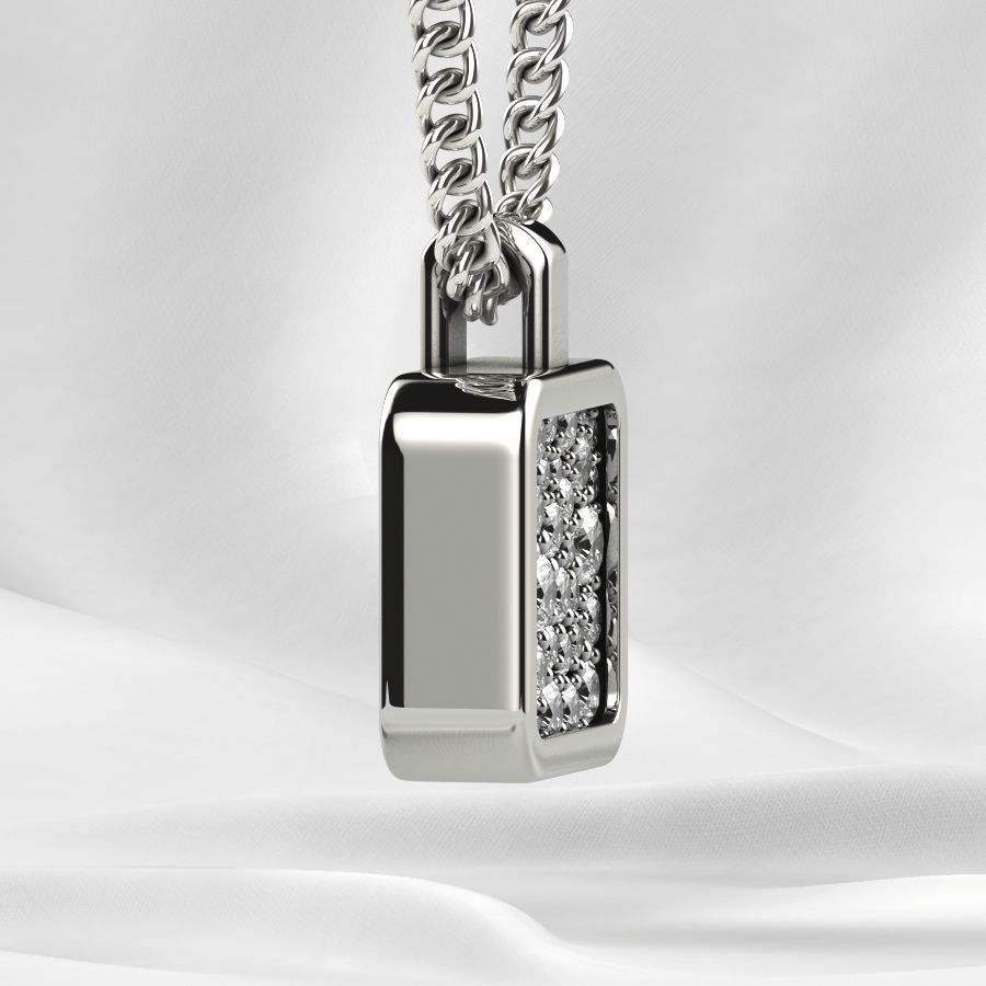 Beautiful Cubic Shape Gold Pendant 3D print model_22